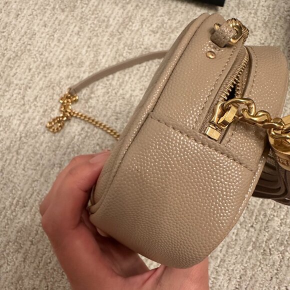 YSL Mini Lou Quilted Camera Bag - Dark Beige Gold Hardware - Picture 8 of 13